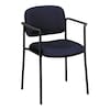 Hon Basyx Navy Stacking Guest Chair, 21" L 32-3/4" H, Fixed, Fabric Seat, Scatter Series VL616VA90